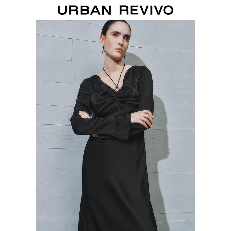 UR 2025 Spring Women's Fashion Halter V-neck Long Dress