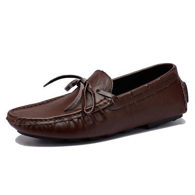 Mens Top Layer Cowhide Leather Shoes Casual Mens Shoes Soft Sole Comfortable Genuine Leather Mens Driving Shoe Zapatillas