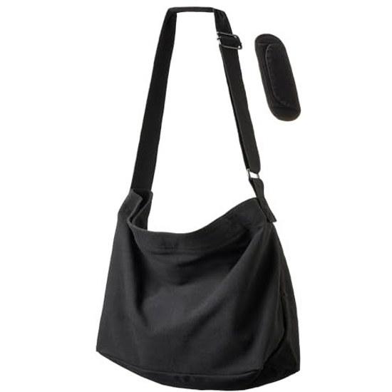 My Doudou No.1 Shoulder-Friendly Canvas Tote Bag Shoulder YKK Zipper Detachable Pad Metal Buckle 2 Inner Pockets Large Capacity Unisex Bag-in-Bag