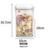 Square Clear Push-Type Storage Jar - Sealable Plastic Container for Kitchen Grains, Candy, and Fruit Powder
