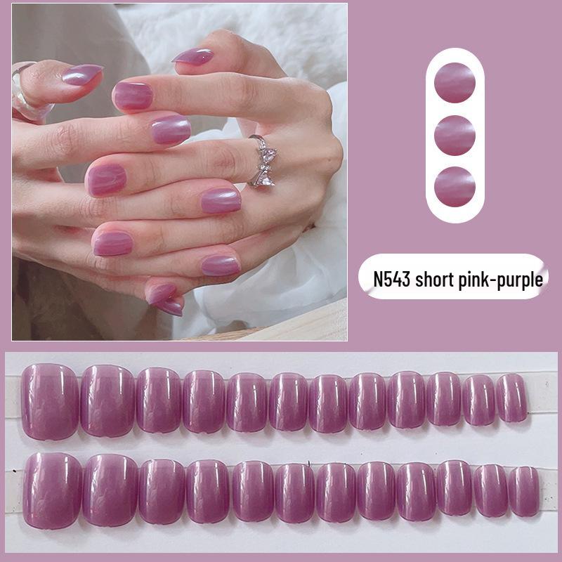 

Набор из 24 предметов: Розовый и фиолетовый пресс-он маникюр – простые однотонные накладные ногти