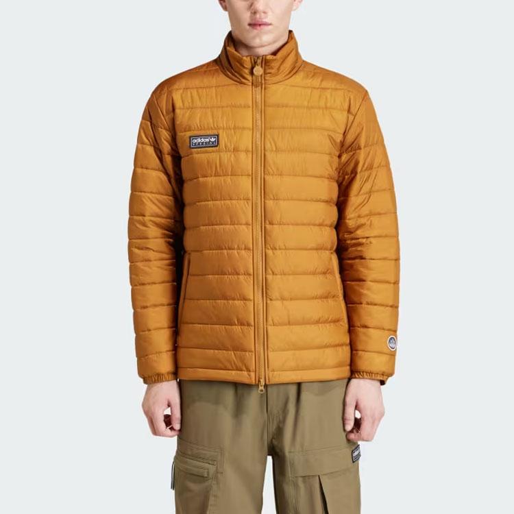 Adidas Originals X Spezial Jachetă Căptușită Topfield Culoare Solidă Logo Guler Înalt Mânecă Lungă Jachetă Bumbac Bărbați Jachetă Galben Maro IP1706