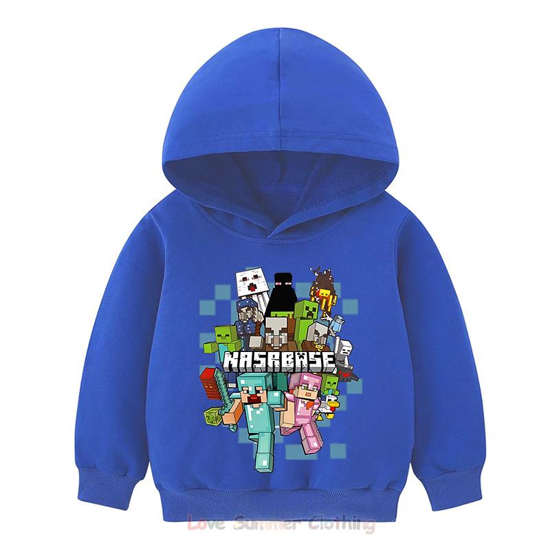 Minecraft Hoodie for Kids HD Print Boyd and Girls Pullover Polyester  Casual Girls Sweatshirt Fall Many Colors Age 4-14