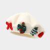 Women S Christmas Style Beret Bow Decorated Winter Autumn Warm Hat
