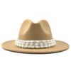 European and American Metal Leaf Women Woolen Hat Jazz Hat Autumn and Winter British Retro Top Hat Women