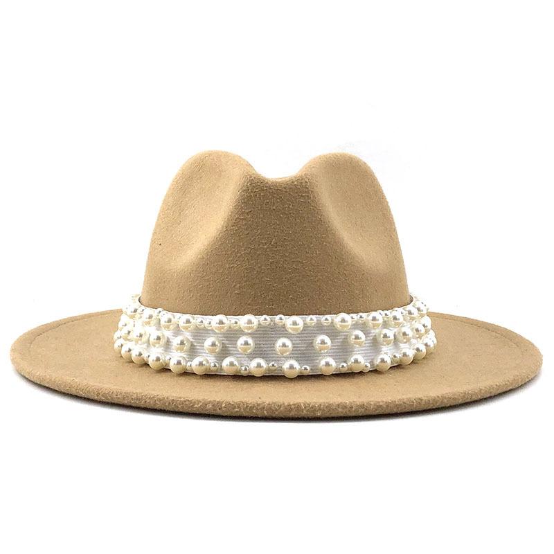 European and American Metal Leaf Women Woolen Hat Jazz Hat Autumn and Winter British Retro Top Hat Women
