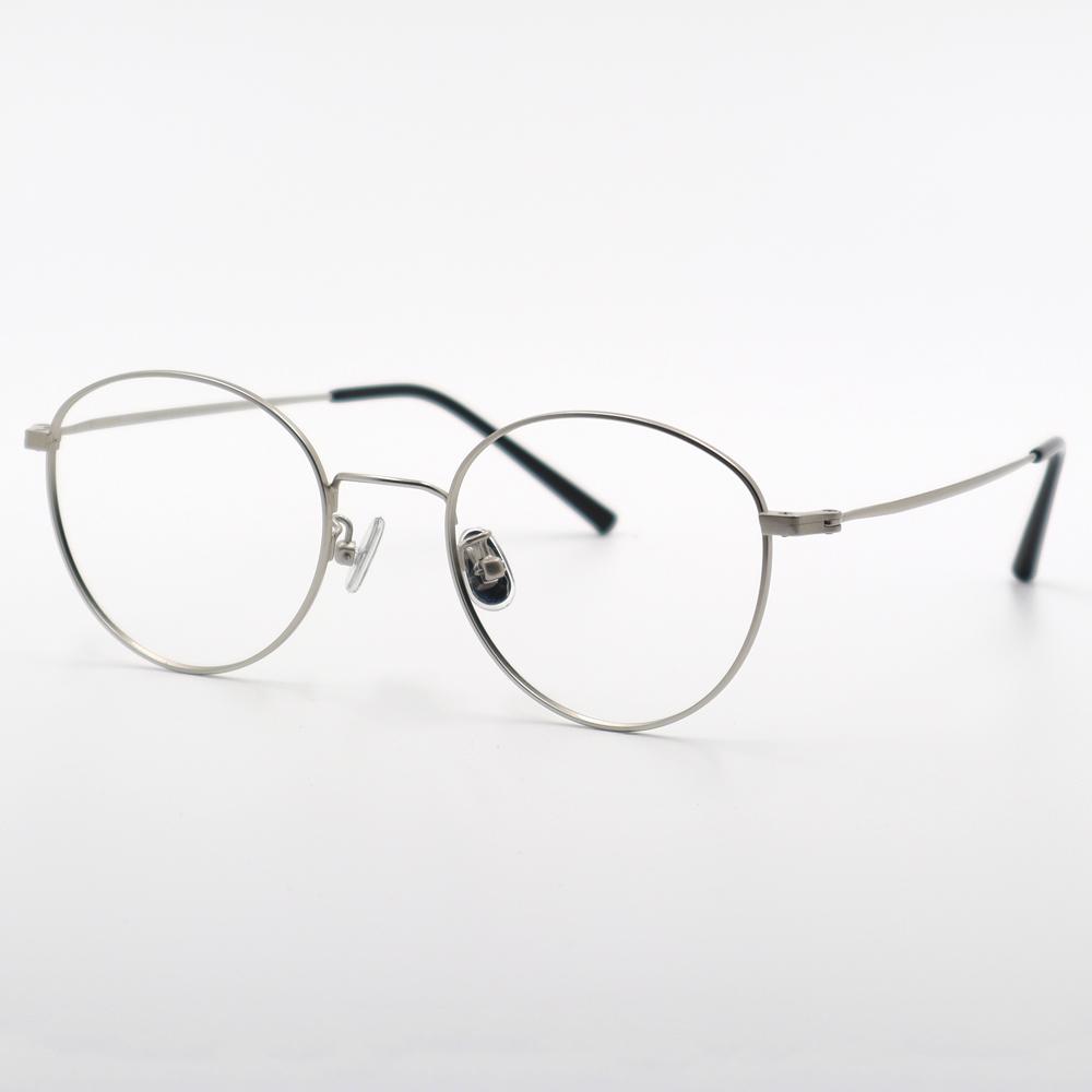 Alloaiweeo [Alo Basic] Al8202 1111G Cat'S Round Sanded Silver Metal Glasses