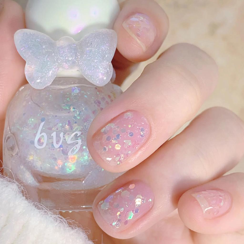 Pearlescent Water-based Nail Polish No Baking Can Tear Bright Color Nail Frosting Nail Care Polish Without Baking Lamp