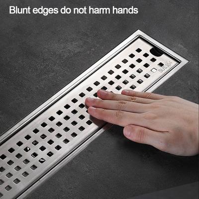 With Strainer Cover Shower Floor Drain Rectangle Shape Anti-odor Linear Floor Drain Removable Stainless Steel