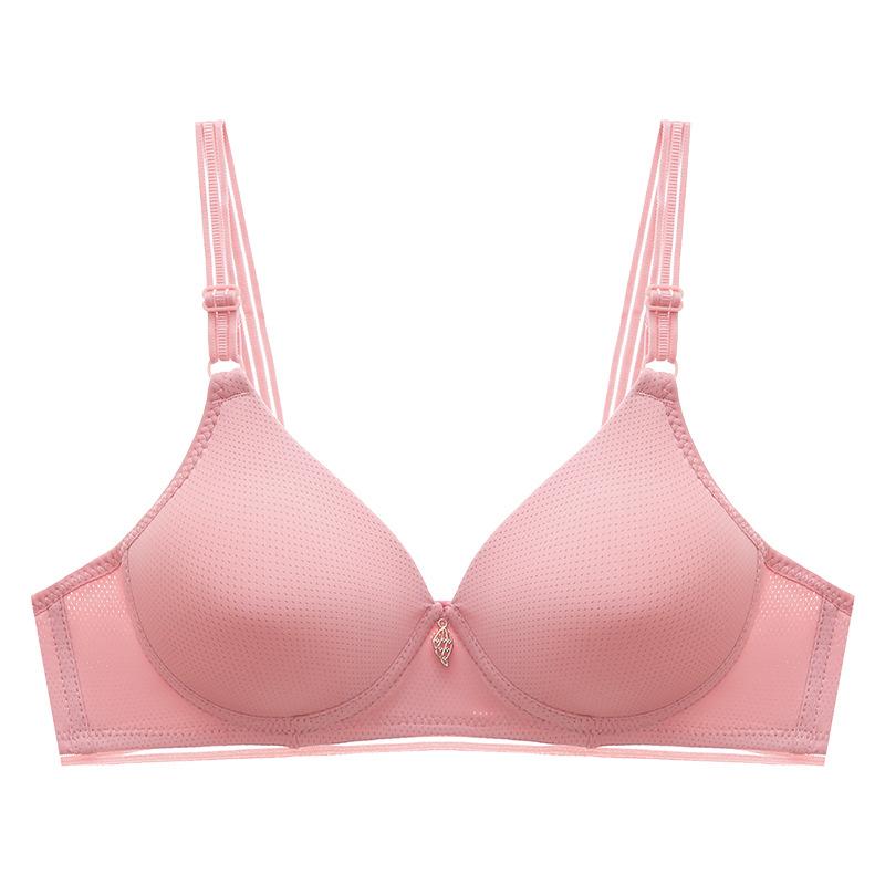 Women's Bra Without Steel Ring Solid Color A Cup Thin Underwear