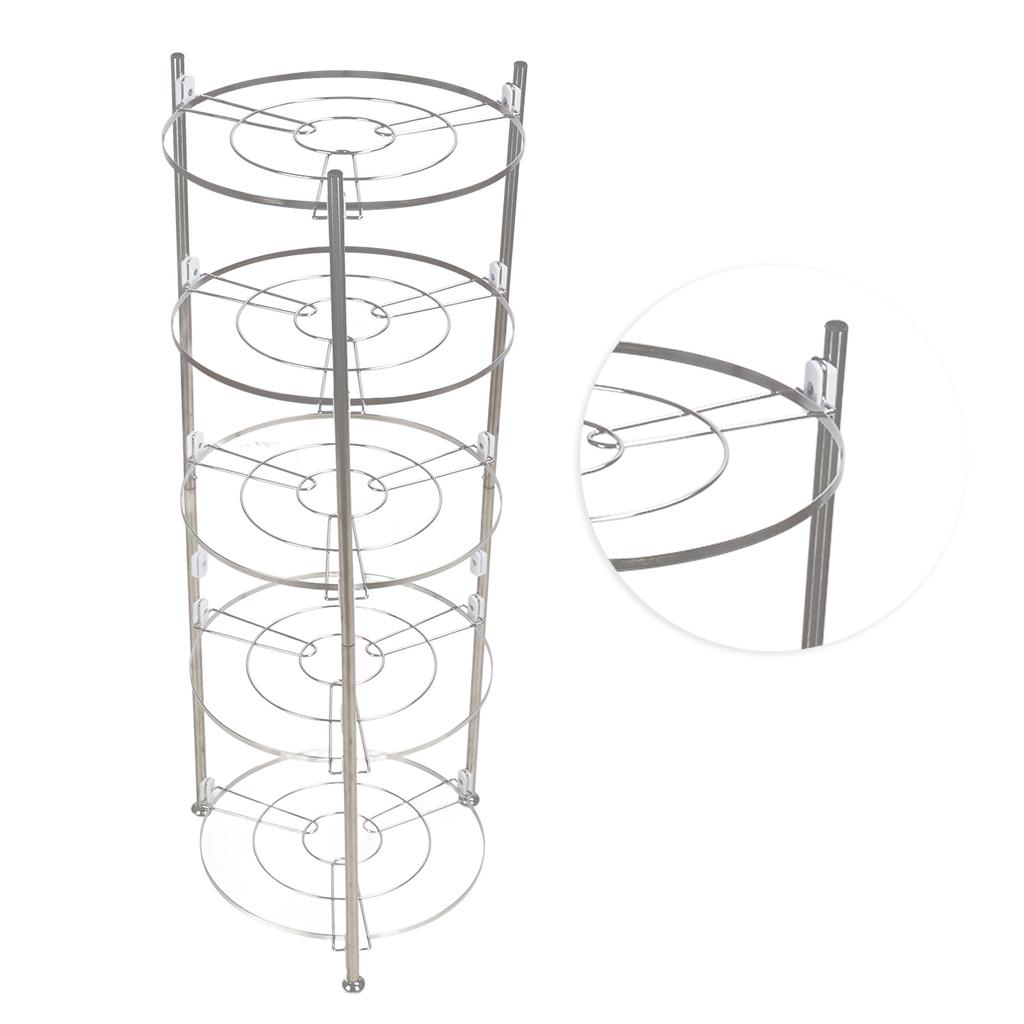 5 Tier Kitchen Pot Rack Stainless Steel Cookware Stand Storage Organizer Multi Layer Corner Shelf