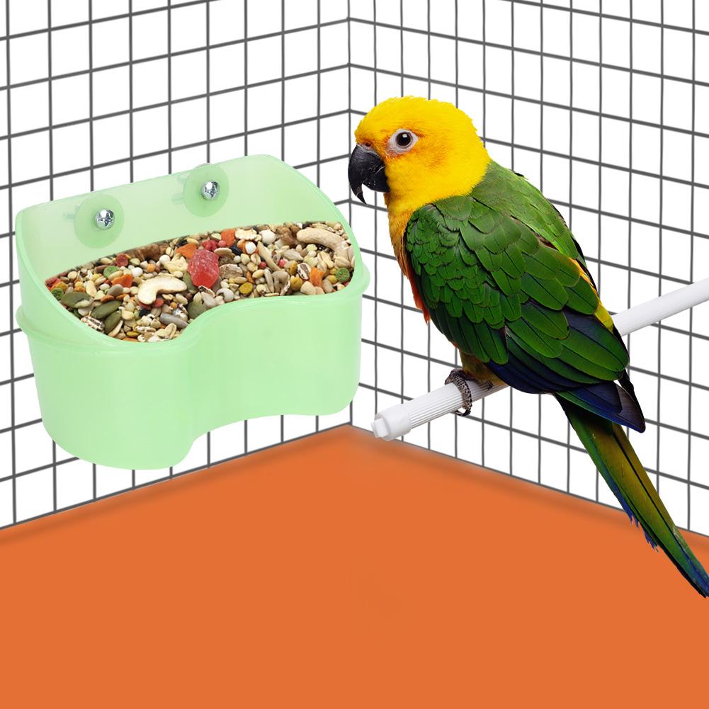 Grüne Papageien Montierbarer Futterspender Fressnapf Futter Wassernapf Becher Vogelspielzeug für Kleintiere Chinchilla