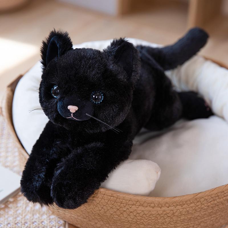 Simulation Lifelike Pet Cat Plush Toy Soft Stuffed Anima Cute Plushie Doll Lie Prone Funny Long Arm Kitten Pillow for Girl Gifts