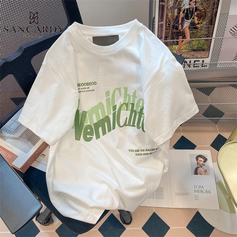 Pánské a dámské tričko s krátkým rukávem z ledového hedvábí - Volný střih, Hongkongský styl, Letní móda