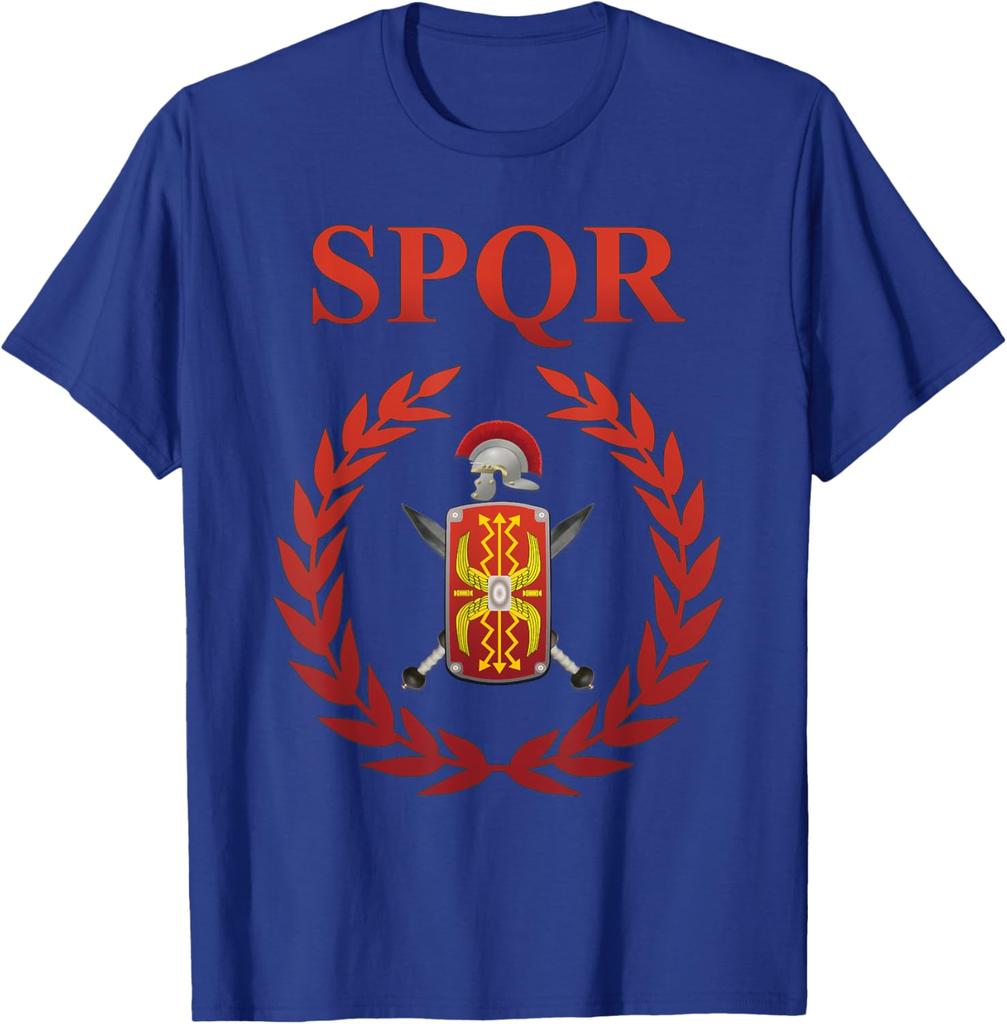 SPQR RoUnisex Legionary TShirt 100 Cotton ONeck Short Sleeve Summer Casual Unisexs Tshirt Streetwear