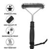 Long Handle Barbecue Cleaning Brush Triangle Grill Cleaning Steel Brush Multi-Function   Camping