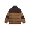 Li Ning Sports Trend Series Logo Chinese Character Print Spliced Zipper Down Jacket Men Jacket Brown AYMS087-1
