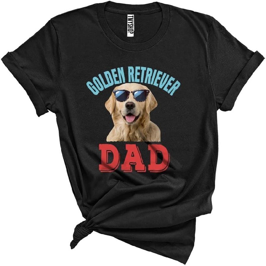 Golden Retriever Dad, Adorable Father s Day Golden Retriever Sunglasses, Family Group Unisex T-Shirt S