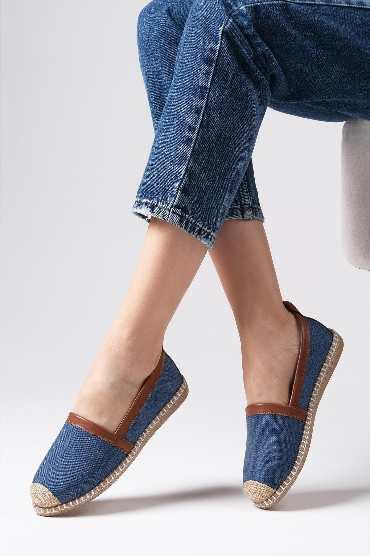 

Женские модные эспадрильи синего цвета из джинсовой ткани Bianca