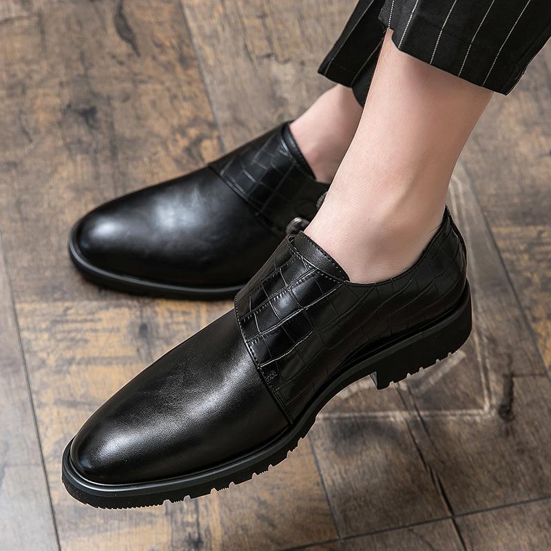 2025 summer nightclub hairstylist Korean version of leather shoes men's fashion trend casual shoes leather shoes