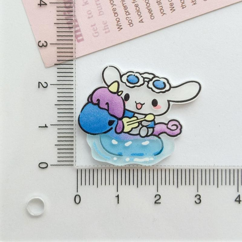 10Pcs New Acrylic Kawaii Cartoon Anime Summer Fun Series Clip Book Diy Jewelry Party Children Gift Hairpin Accessories A105