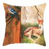Animal Series Blue Bird Print Cushion Cover Art Painting Bird Polyester Pillow Case For Sofa Bed Pillow Cover Home Decor 45X45Cm