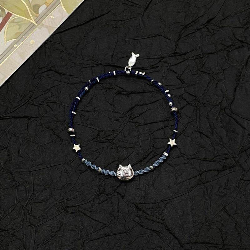 

Сине-белый плетеный браслет с рыбой-кошкой для женщин, легкая роскошь, этнический, изысканный, модный ремешок для переноски, красивый браслет