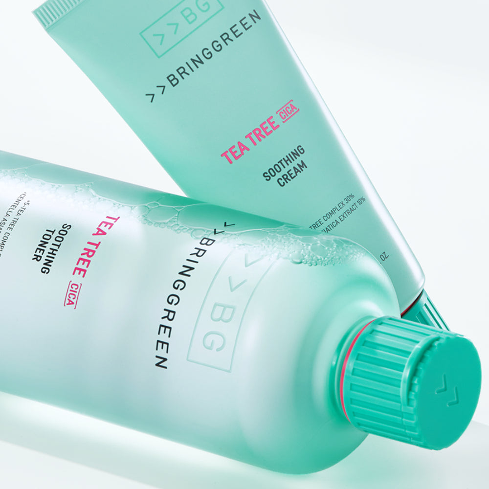 BRINGGREEN Tea Tree Cica Soothing Toner & Cream Set