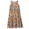 DIMANAF Plus Size Dress Summer Women Vintage Linen Elegant Style Sleeveless Floral Loose New Long Dress 8023