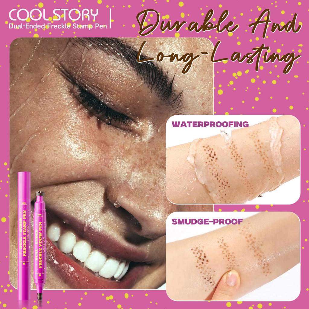 Długopis do piegów 3N1 Główka tykwy Podwójna główka Stempel Plamka Naturalna Symulacja Wodoodporny Pot Makijaż twarzy
