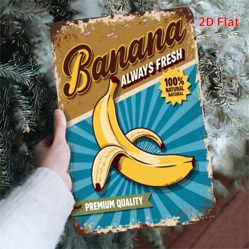 Retro Banana Metal Sign Vintage Bar Wall Decor Outdoor Tin Plaque