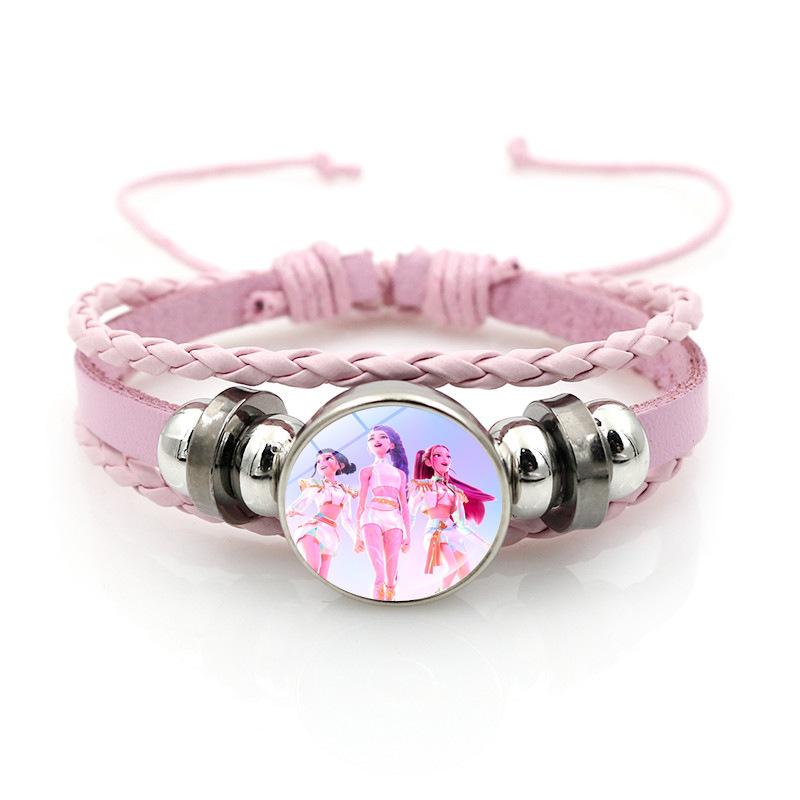 KPop Demon Hunter Bracelet Cartoon Anime Cosplay Bracelet Woven Rope Chain Pendant Fashion Accessories Girl Peripheral for Fans