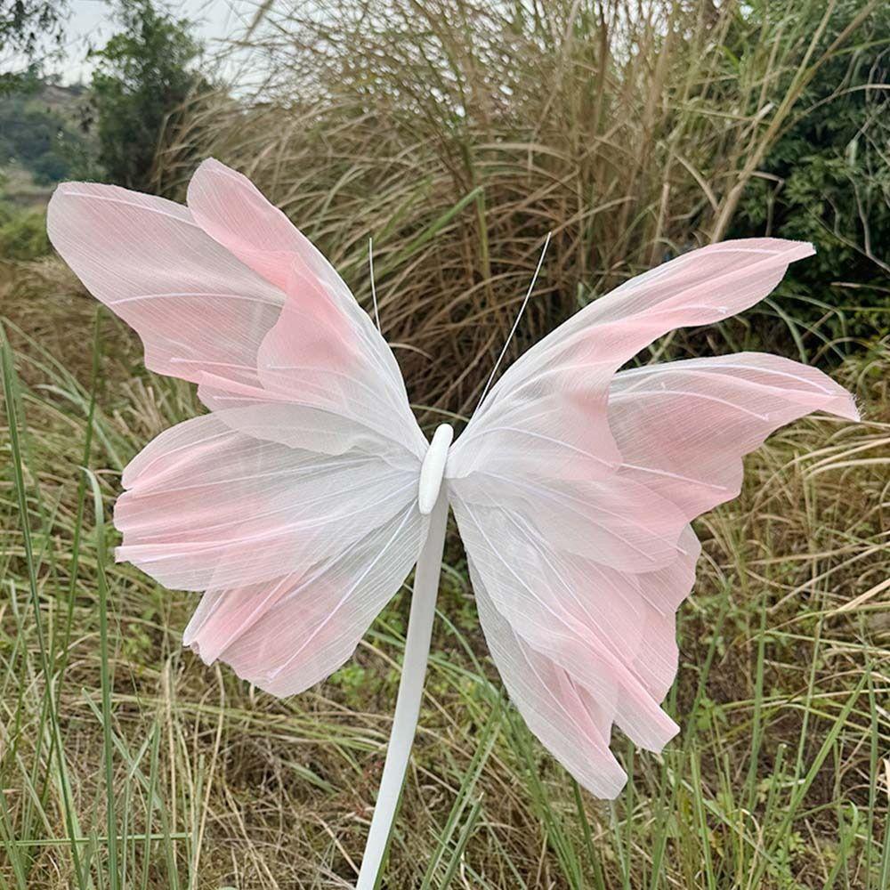 NEW 3D Simulated Flowers 40CM Colorful Veil Butterfly Large-scale Giant Layout Background Decoration Road