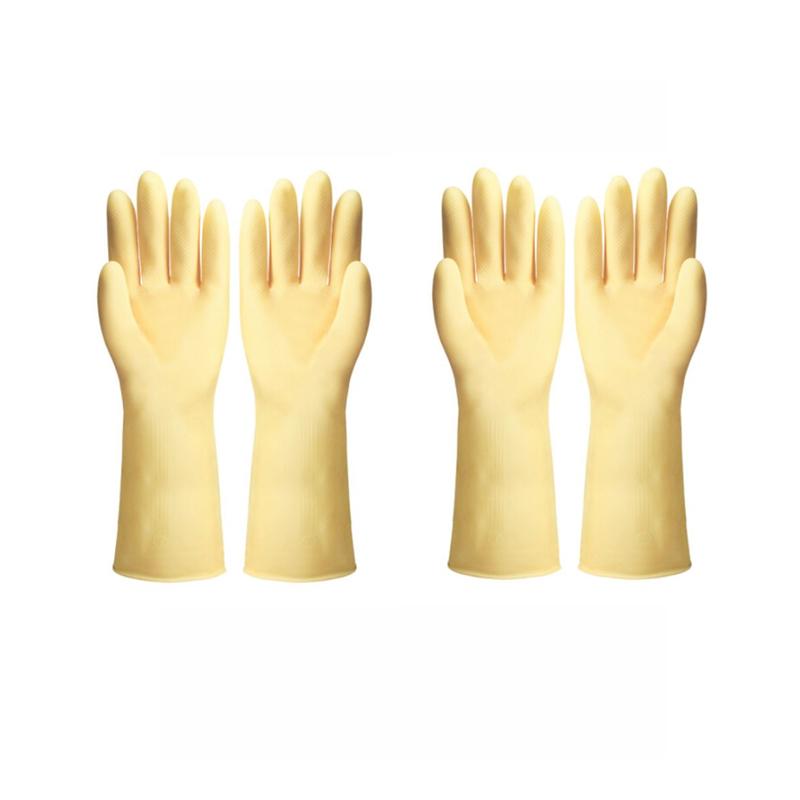 2 Pairs Thick Dishwashing Gloves Work Gloves Latex Dishwashing Gloves Home Durable Cleaning Housework Chores Dishwashing Tools
