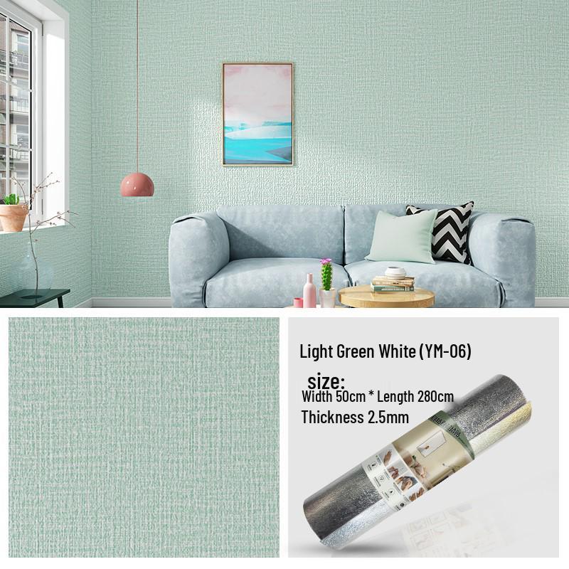 3D Self-Adhesive Linen Wallpaper: Thickened, Moisture-Proof, Light-Blocking, Thermal Insulation, Fire Retardant Aluminum Foil.