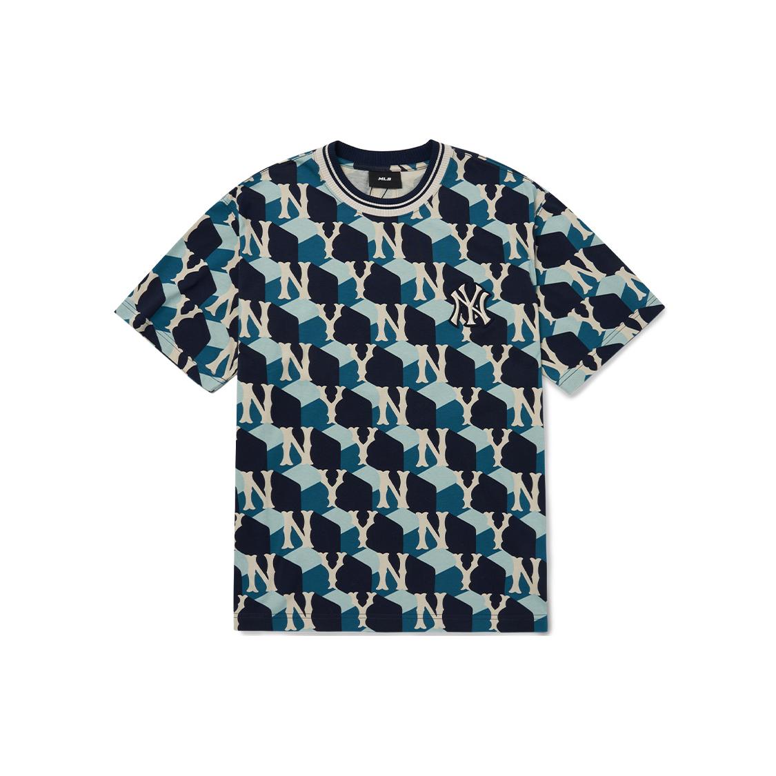 MLB SS22 T Shirt Korean Style Unisex Marine Blue 3ATSM0124-50NYD XXL
