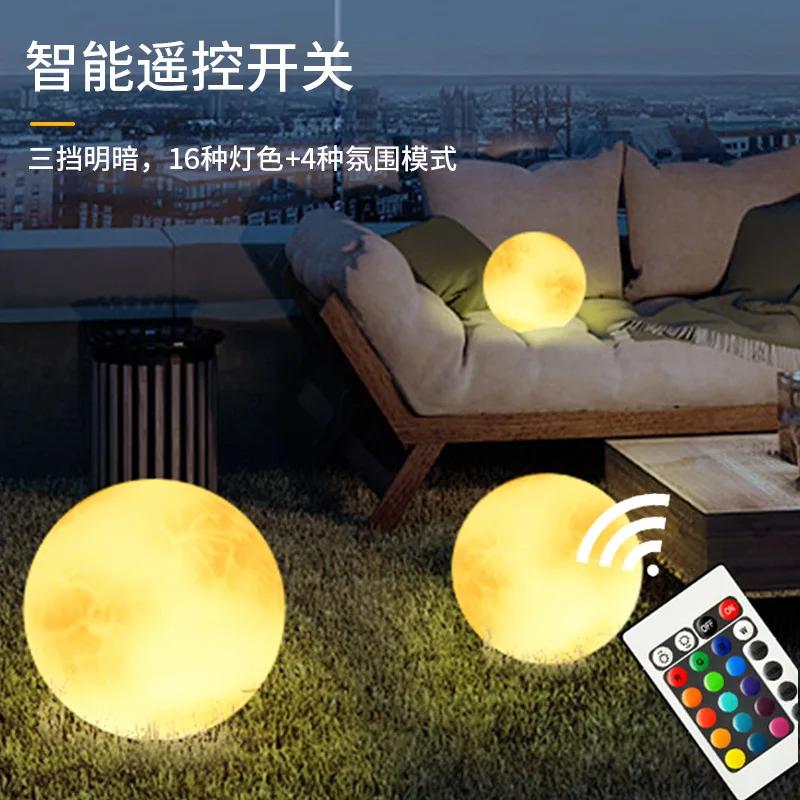 Newest LED Waterproof Luminous Moon Lamp Solar Moon Landscape Lights Lawn Courtyard Outdoor Decorative Ball Lawn Lamp Hot
