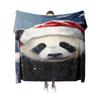 Tuniu Cute Panda Fleece Blanket Soft Warm Throw Blanket for Sofa Bed Room Gift