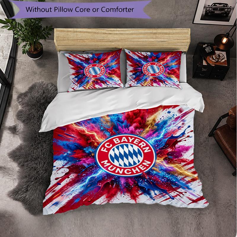 Set Biancheria da Letto Bayern Monaco Modello 3 Pezzi Morbida Copripiumino in Microfibra con Federe per Camera da Letto