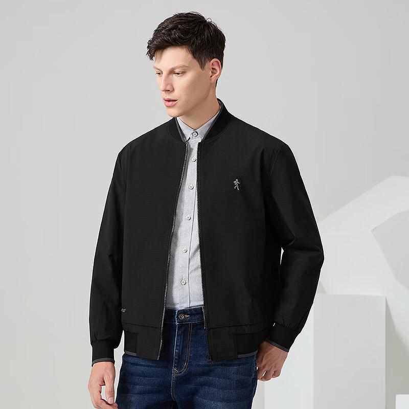 Men's Fine Plaid Baseball Collar Jacket