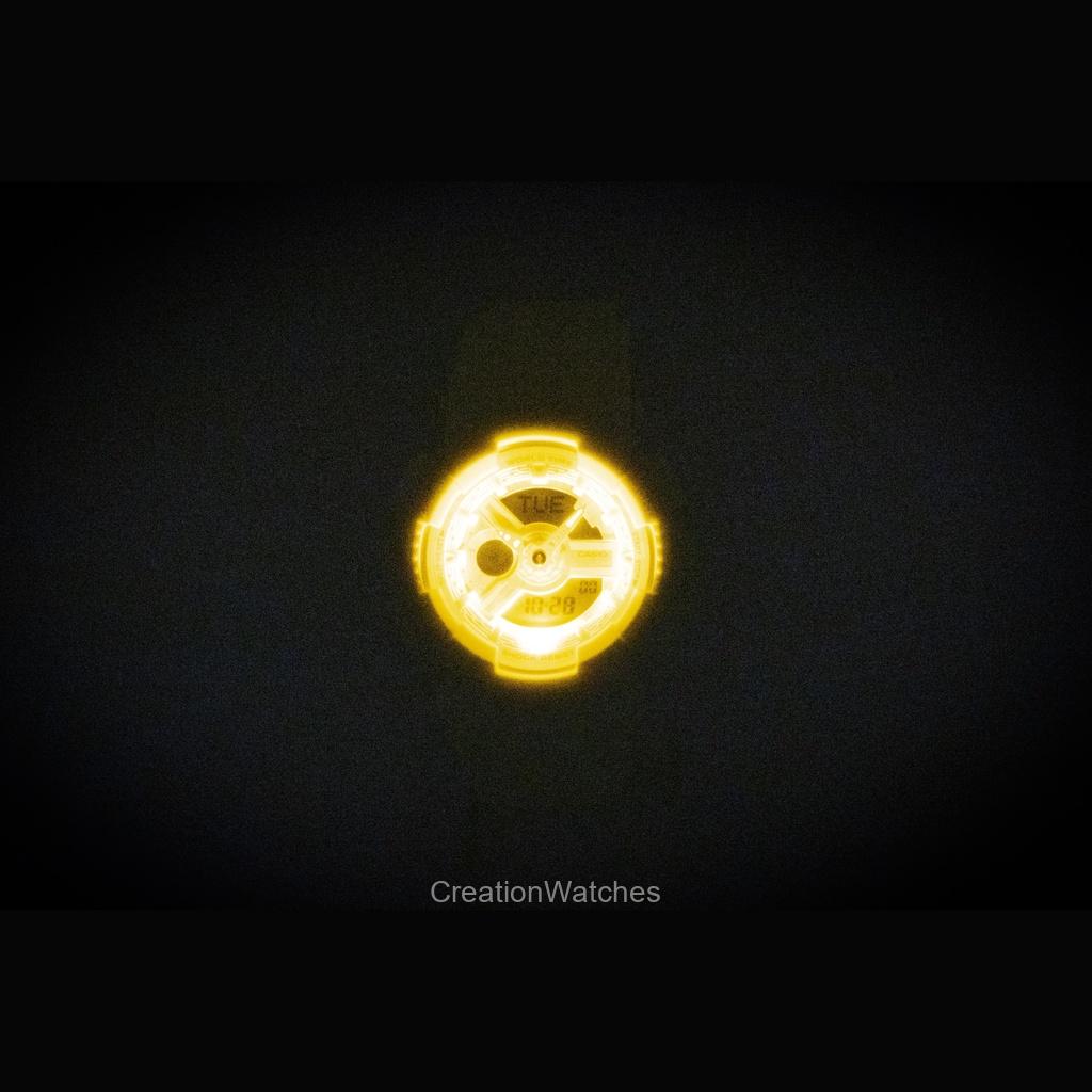 Casio Baby-G Analog Digital Resin Strap Yellow Dial Quartz BA-110AH-9A 100M Women's Watch