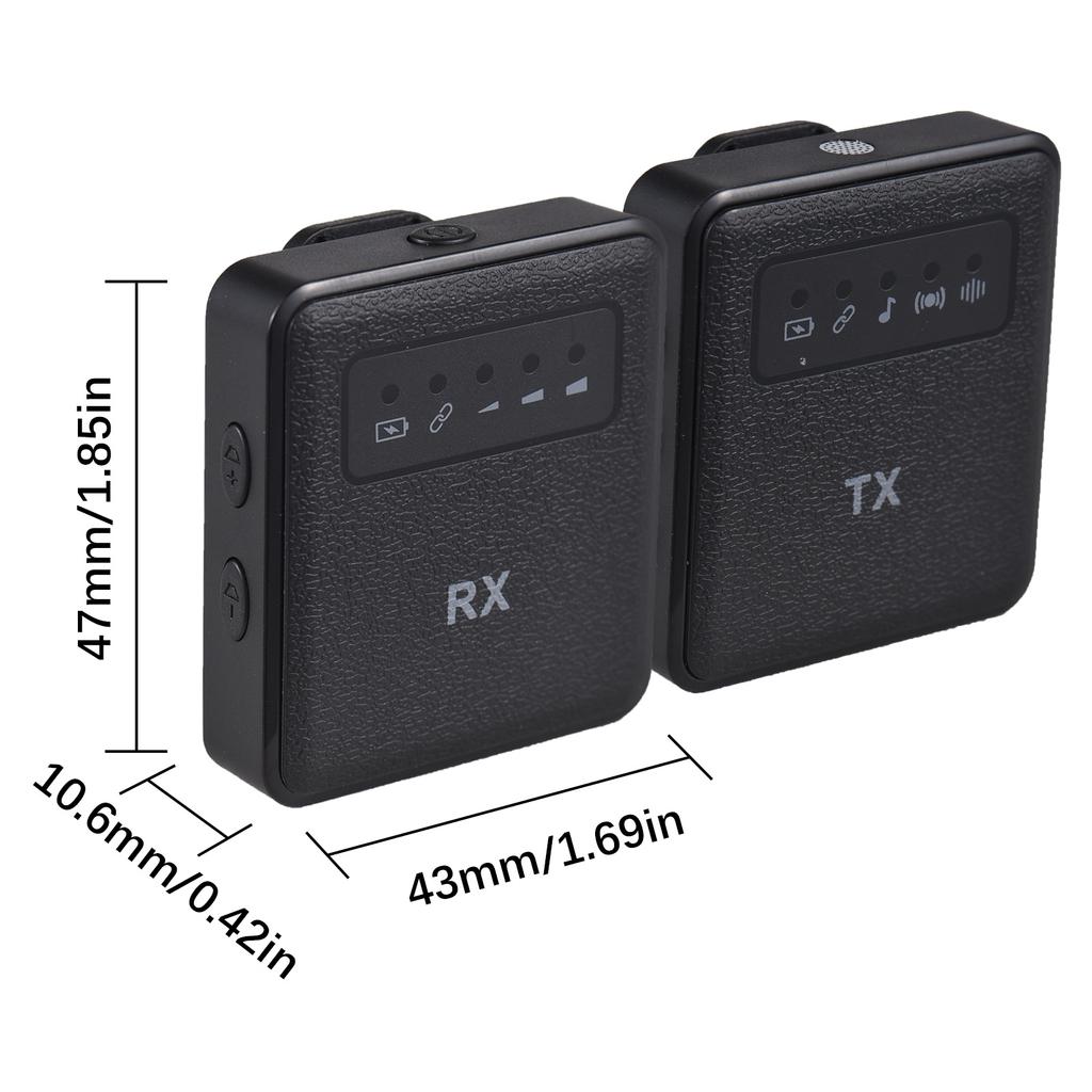 2.4G Wireless Collar Clip Microphone Clip on Microphone Mic Transmitter and Receiver with Clip Portable Rechargeable