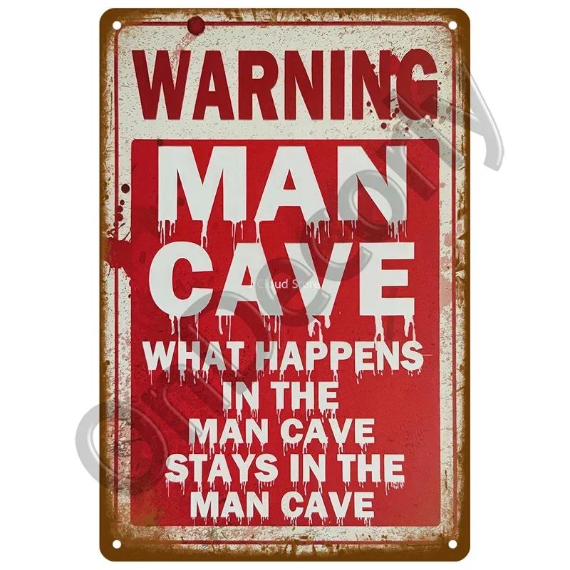 Retro Metal Warning Sign  Vintage Tin Wall Decor for Home Room Bar Garage Cafe Club Man Cave Pub  Mural Plate Poster Art