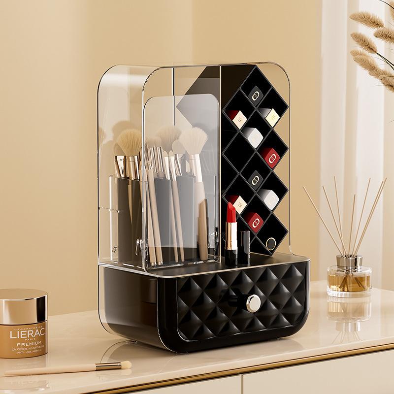 Desktop Large Capacity Cosmetics Storage Box Makeup Brush Lipstick Storage Rack Multi-purpose Makeup Organizers Home Storage