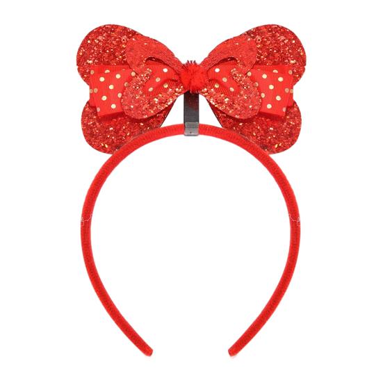 Tiara de Dia dos Namorados Glitter Vermelho Rosa Coração Faixa de Cabelo Brilhante Fofa Acessórios de Cabelo de Orelha para Dia dos Namorados Aniversário Festa de Casamento Fantasia