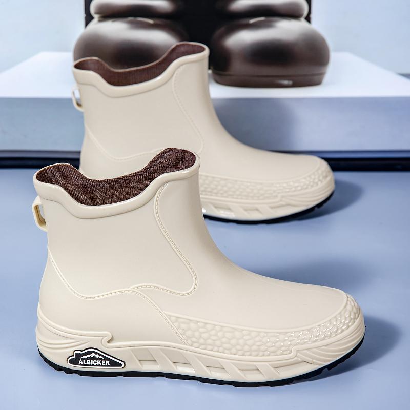 Big Size Ankle Rain Boots For Men Women Fashion Casual Design Waterproof Non-Slip Comfortable Rain Shoes Daily Working Outdoor
