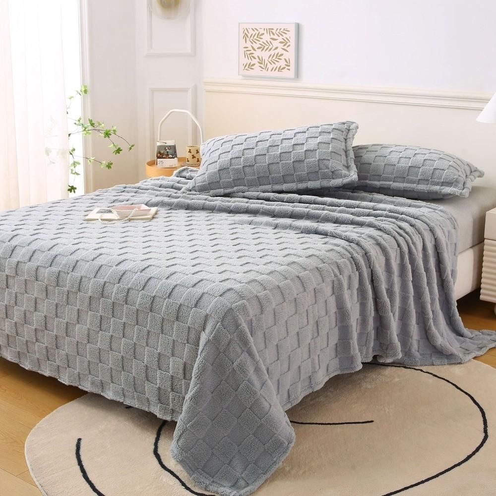 Plush Soft Fleece Blanket Thick Warm Bed Blanket Travel Blanket Sofa Blanket  Home Use