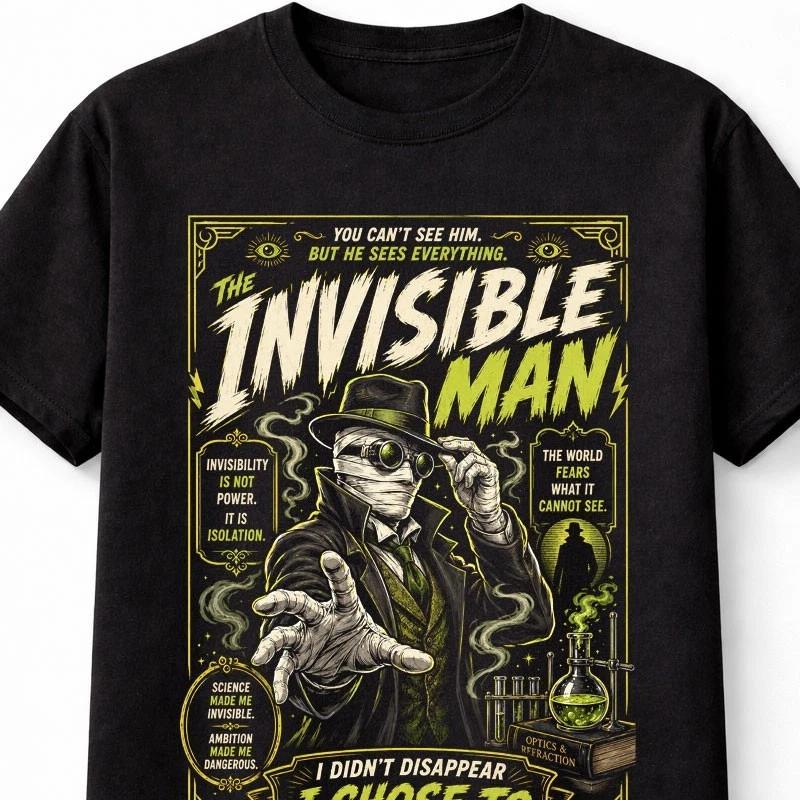 The Invisible Unisex Horror Movie Monster Gothic Graphic Unisex TShirt S