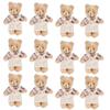 12-48PCS Mini Bear Stuffed Animal Toys Bulk 10cm Soft Plush Bears with Burlap Clothes for Baby Shower Birthday Party Decoration