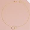 Sturdy Brass Women's Necklace Fashion Thin Chain Minimalist Dainty Double Round Pendant Jewelry Statement Pieces